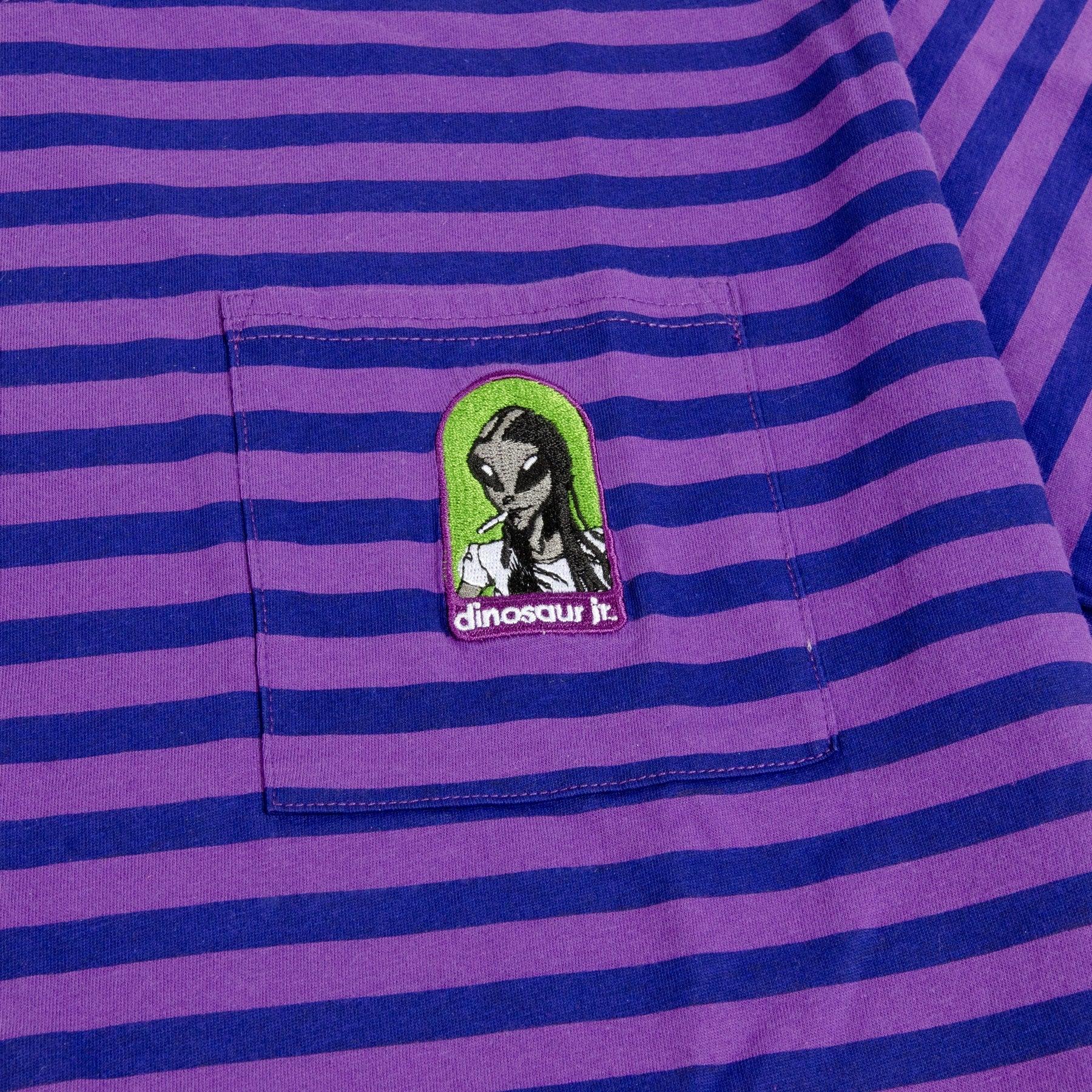 AWS X Dinosaur Jr Green Mind Striped Pocket T-Shirt